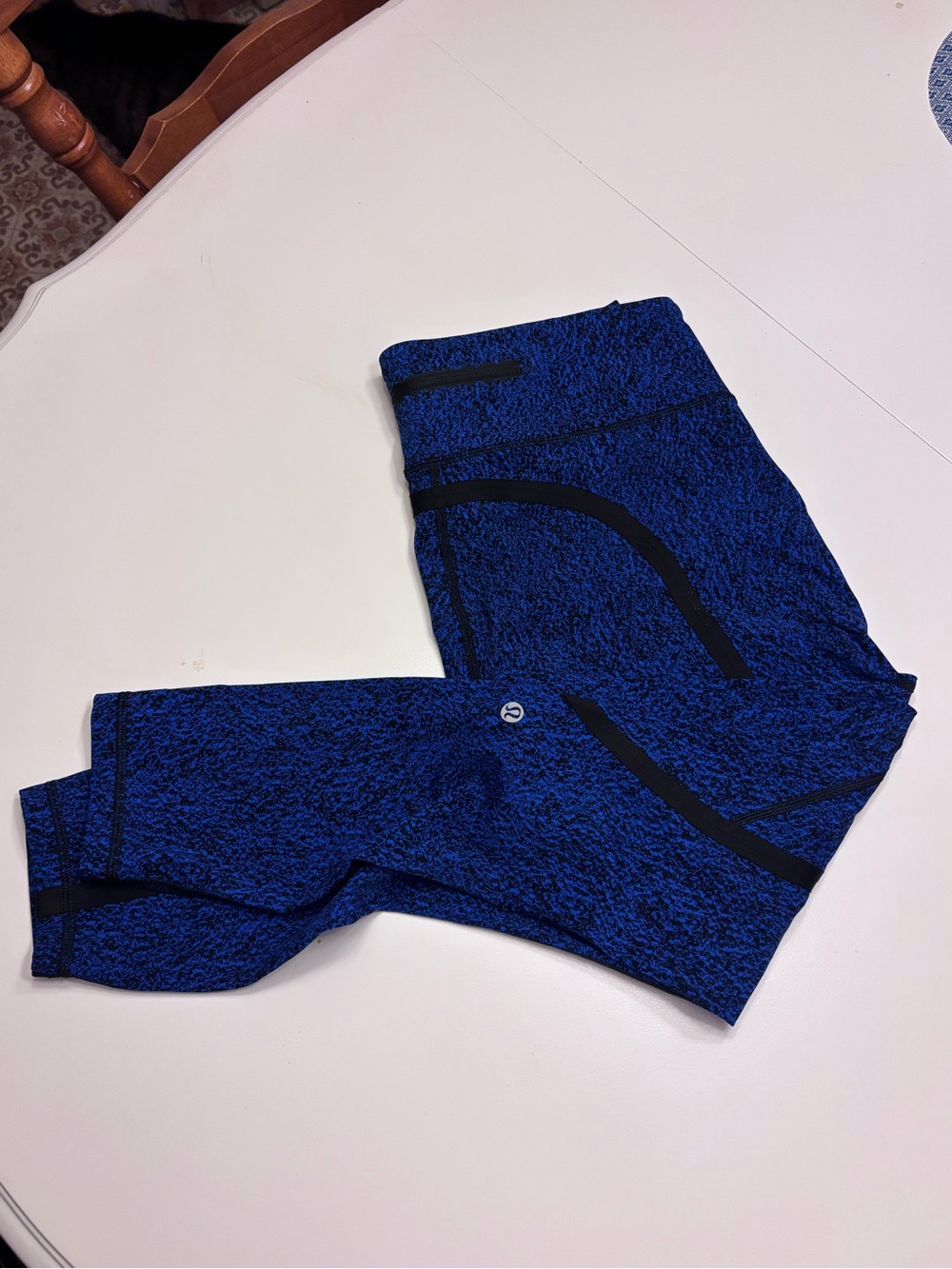 lululemon athletica Blue & Black Patterned Leggings